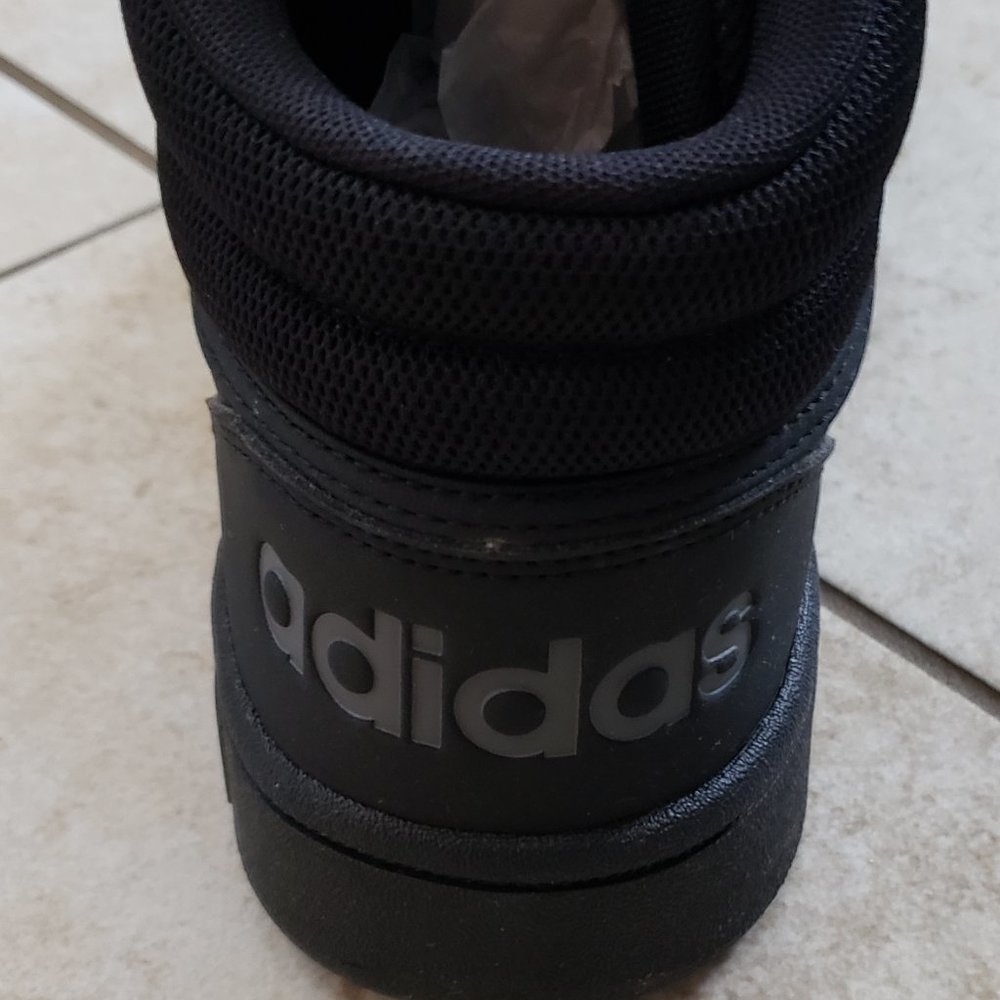 NEW Adidas Hoops 3.0 Mid Men's Basketball GV6683 Size 9.5 Black Shoes - Picture 6 of 7